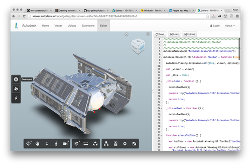 Left-docked toolbar in the Autodesk viewer