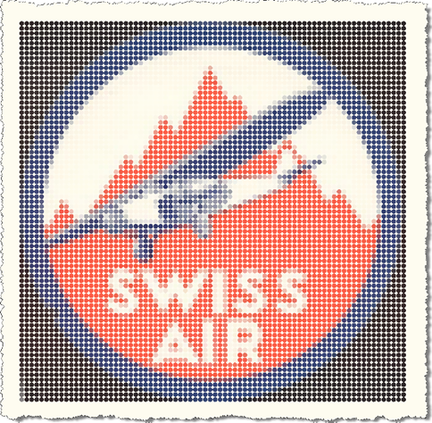Pixelized Swiss Air logo