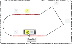 Parametric drawing - parallel constraint