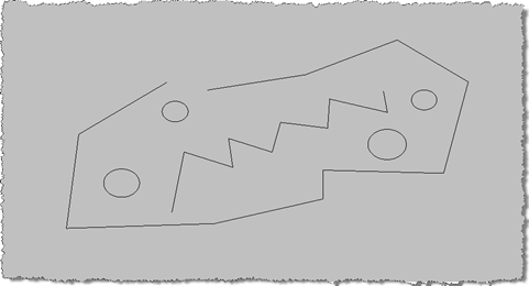 2D wireframe display of individual lines and circles