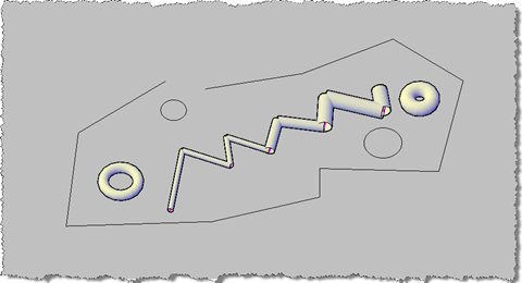 3D conceptual display of overruled individual lines and circles