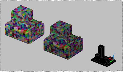 Infated, creased and bumped versions of the original (both as a mesh and a solid)