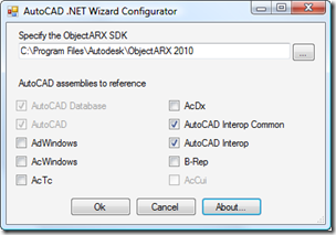 AutoCAD 2010 NET Wizards configurated