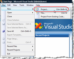 AutoCAD 2010 NET Wizards new project menu item