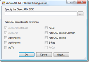 AutoCAD 2010 NET Wizards configurator