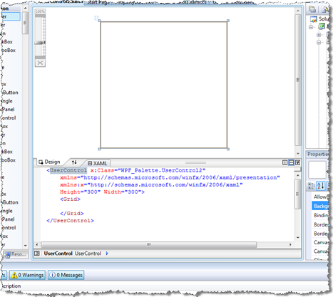 Our empty WPF User Control