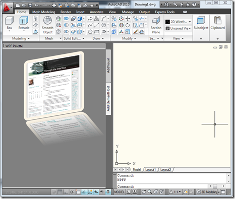 Our second WPF Palette inside AutoCAD
