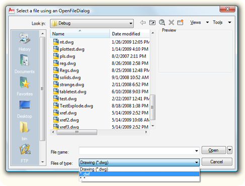 Selecting a file using an OpenFileDialog