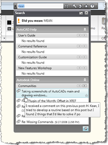 AutoCAD vanity search