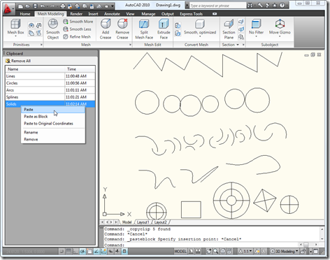 The Clipboard Manager in action