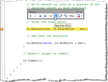 Debugging our Line's Extend call