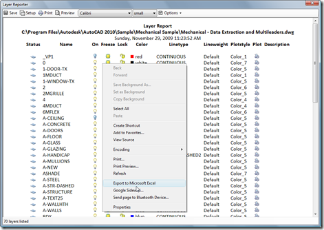 Export to Microsoft Excel