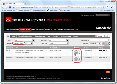 Searching for my sessions via AU Online Searching for my sessions via AU Online