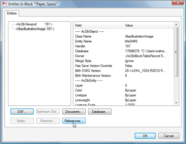 The contents of our paper-space block table record