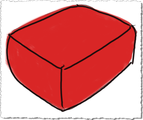 Filled red shape with rough edges