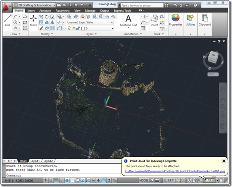 Pembroke Castle imported from Photosynth into AutoCAD