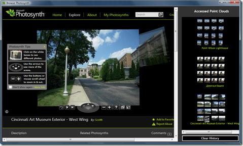 Browsing Photosynth 3
