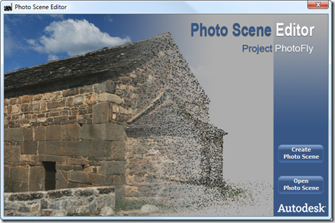 Photo Scene Editor welcome page