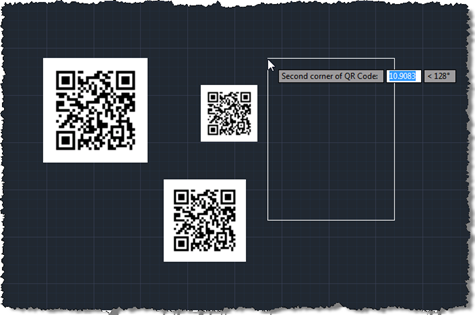 Selecting the location of various QR Codes in AutoCAD