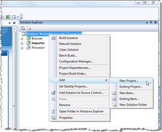 Add a new project to the solution
