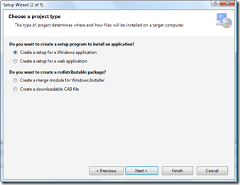 Project type selection