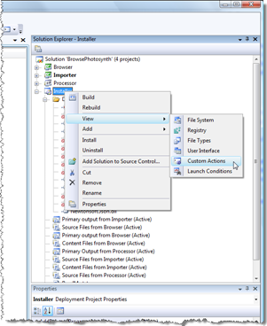 Add our custom actions