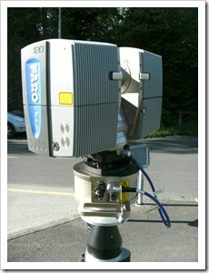 The scanner on its tripod