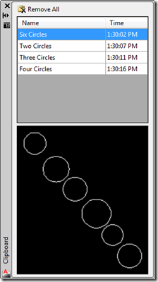 Clipboard Manager containing four entries