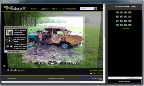 Browsing Photosynth 4
