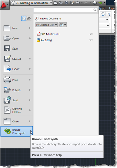 And our new Application Menu item