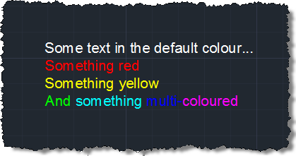 Our multi-coloured mtext
