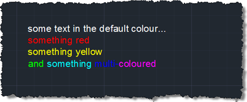 Our multi-coloured mtext in lowercase