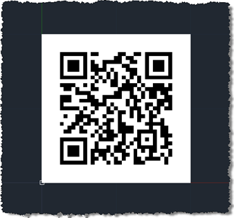 A raster image of a QR Code in AutoCAD