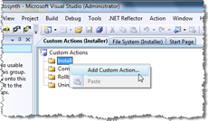 Adding a custom action