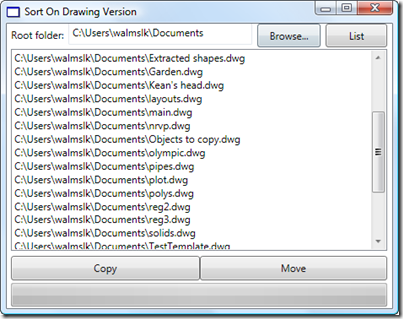 SortOnVersion dialog