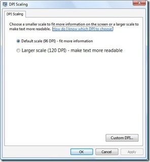 Vista DPI Scaling Vista DPI Scaling