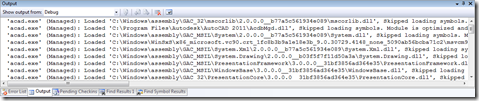 Making AutoCAD less noisy when debugging