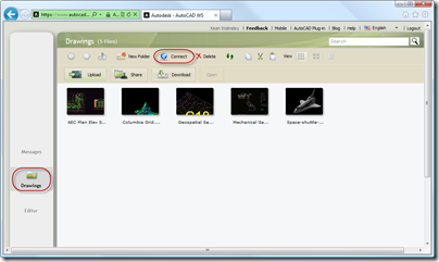 Connect from AutoCAD WS