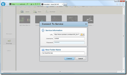 Entering the SharePoint information