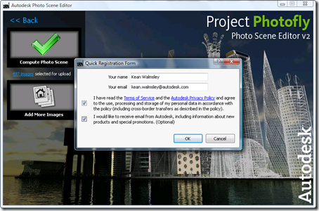 Photo Scene Editor v2 - Quick Registration on first upload
