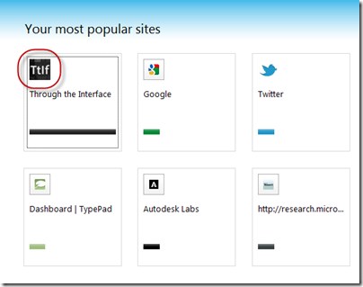 Our custom icon in the IE9 favourite sites list