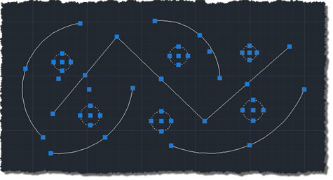 Selected but partially highlighted geometry