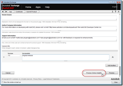 Preview the online help