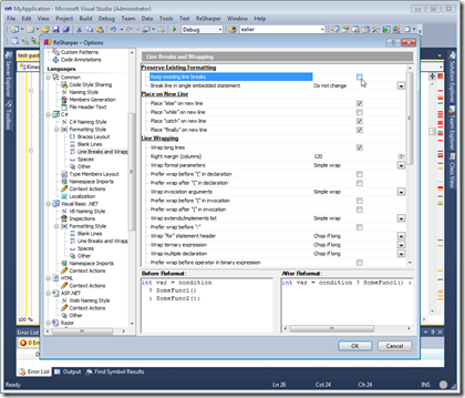 Uncheck 'keep existing line breaks'