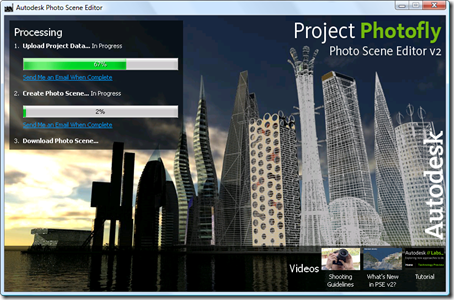 Photo Scene Editor v2 - waiting for the upload to complete