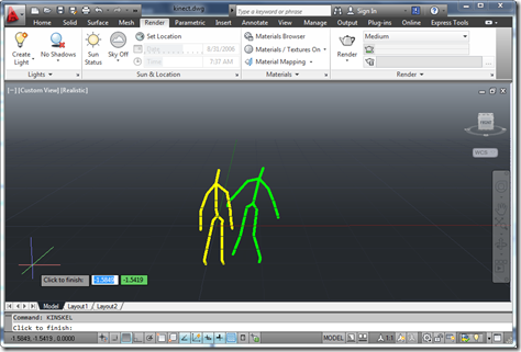 Simple skeleton viewing inside AutoCAD