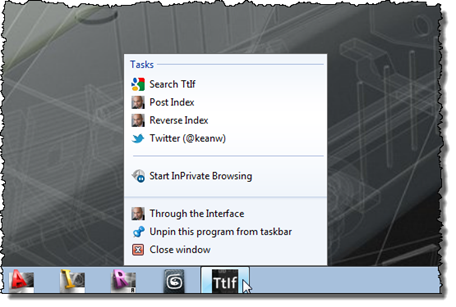 TtIf pinned to the Win7 taskbar