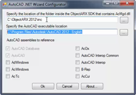 AutoCAD .NET Wizard configuration