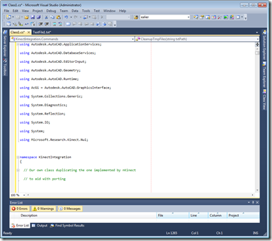The code in VS2010