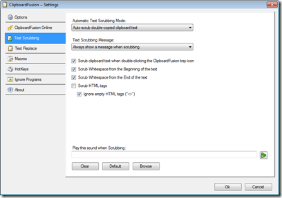 ClipboardFusion Text Scrubbing